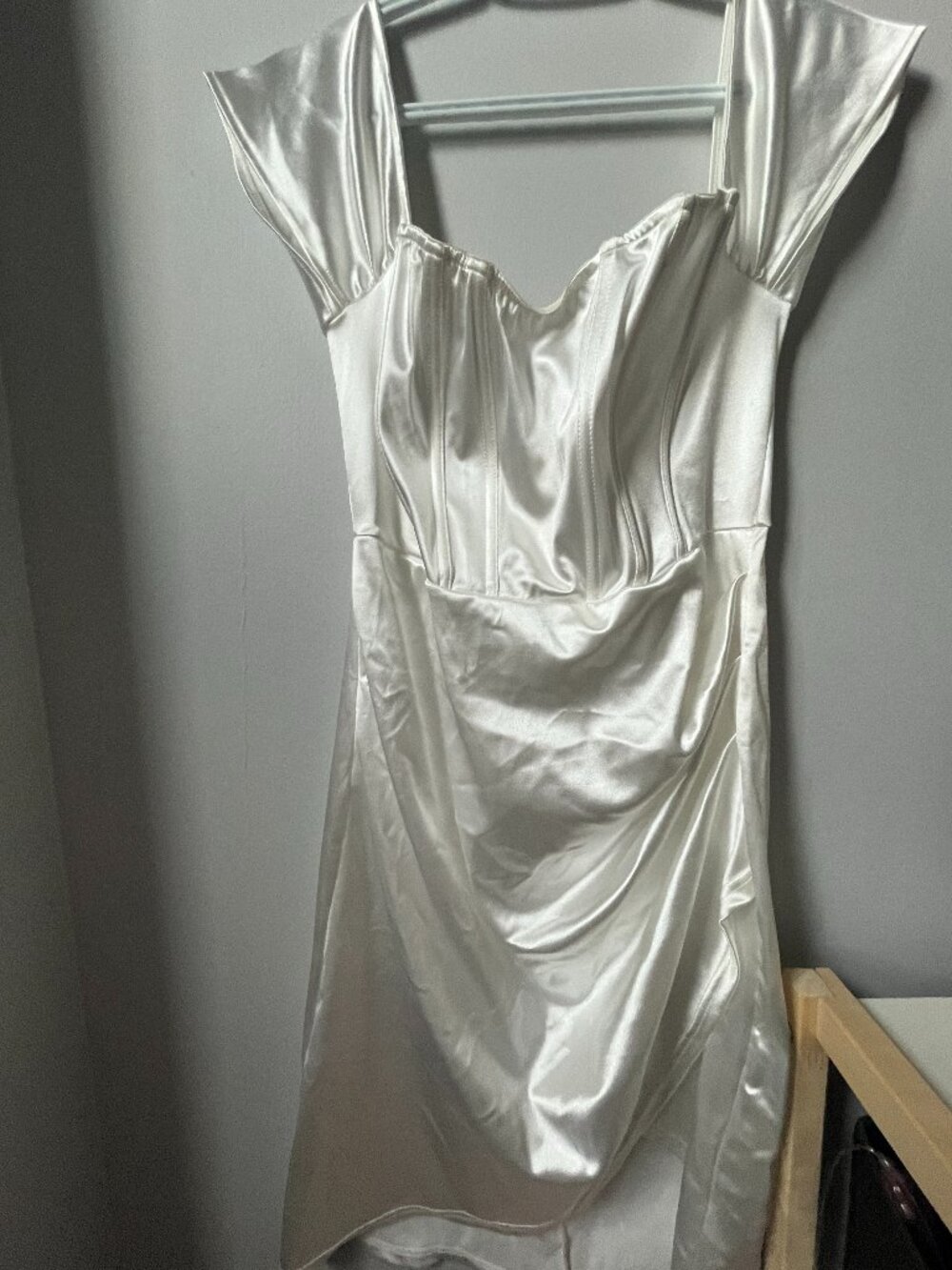 Off the shoulder white dress